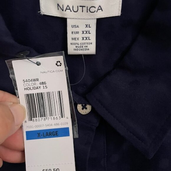 Women's NWT Nautica XL long sleeve button down shirt - Picture 3 of 3